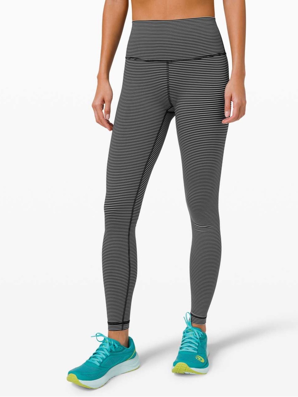 Lululemon ($98) Wunder Under High-Rise Tight 28" Luxtreme Hype Stripe Black Sz 2
